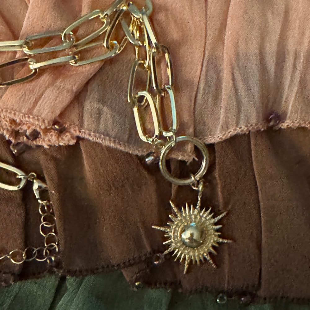 Gold Sun Stainless Steel Pendant Necklace
